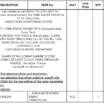船舶备件—坦克雷达（CK-J20240605-09）询价-船用采购网-船舶物料采购-船务服务-一站式船用设备供应服务