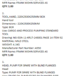 船舶备件—FRANK备件（CK-C20240611-17）询价-船用采购网-船舶物料采购-船务服务-一站式船用设备供应服务