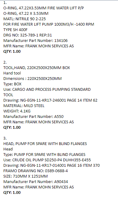 【询价】船舶备件—FRANK备件（CK-C20240611-17）询价-泰州昌宽社区-报价采购-船用采购网-船舶物料采购-船务服务-一站式船用设备供应服务