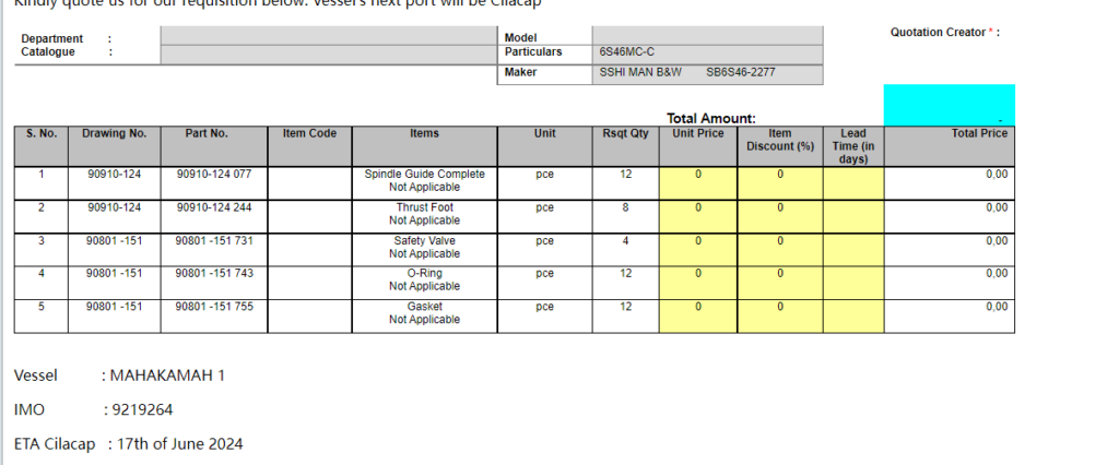 【询价】船舶备件—MAN B&W备件（CK-R20240617-09）询价-泰州昌宽社区-报价采购-船用采购网-船舶物料采购-船务服务-一站式船用设备供应服务