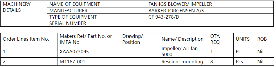 【询价】船舶备件—叶轮/风机/弹性安装（CK-C20240611-07）询价-泰州昌宽社区-报价采购-船用采购网-船舶物料采购-船务服务-一站式船用设备供应服务