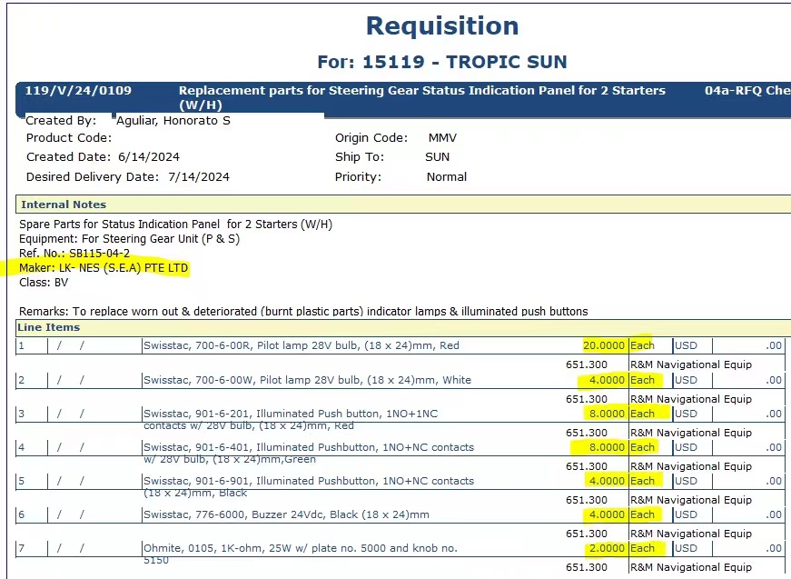【询价】船舶备件—Swisstac/Ohmite（CK-Y20240618-01）询价-泰州昌宽社区-报价采购-船用采购网-船舶物料采购-船务服务-一站式船用设备供应服务