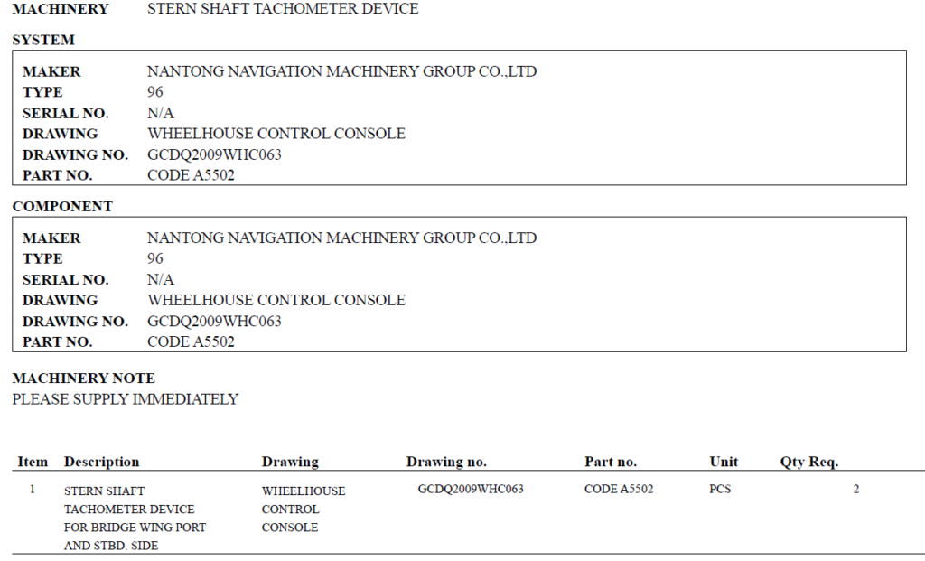 【询价】船舶备件—尾轴转速计（CK-C20240607-04）询价-泰州昌宽社区-报价采购-船用采购网-船舶物料采购-船务服务-一站式船用设备供应服务