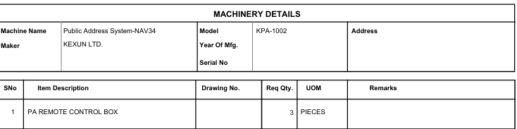 【询价】船舶备件—PA遥控箱（CK-C20240617-06）询价-泰州昌宽社区-报价采购-船用采购网-船舶物料采购-船务服务-一站式船用设备供应服务