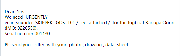 【询价】船舶备件—回声测深仪（CK-J20240605-12）询价-泰州昌宽社区-报价采购-船用采购网-船舶物料采购-船务服务-一站式船用设备供应服务