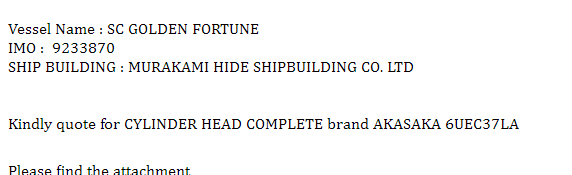 【询价】船舶备件—气缸盖（CK-R20240607-05）询价-泰州昌宽社区-报价采购-船用采购网-船舶物料采购-船务服务-一站式船用设备供应服务