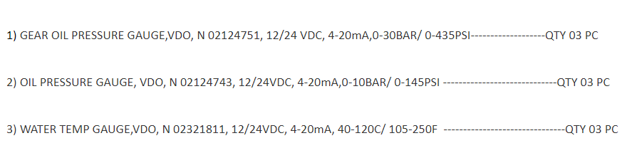 【询价】船舶备件—压力表/水温表（CK-J20240611-02）询价-泰州昌宽社区-报价采购-船用采购网-船舶物料采购-船务服务-一站式船用设备供应服务