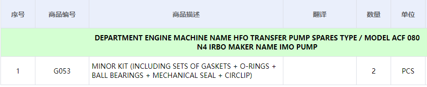【询价】船舶备件—次要套件（CK-C20240628-03）询价-泰州昌宽社区-报价采购-船用采购网-船舶物料采购-船务服务-一站式船用设备供应服务