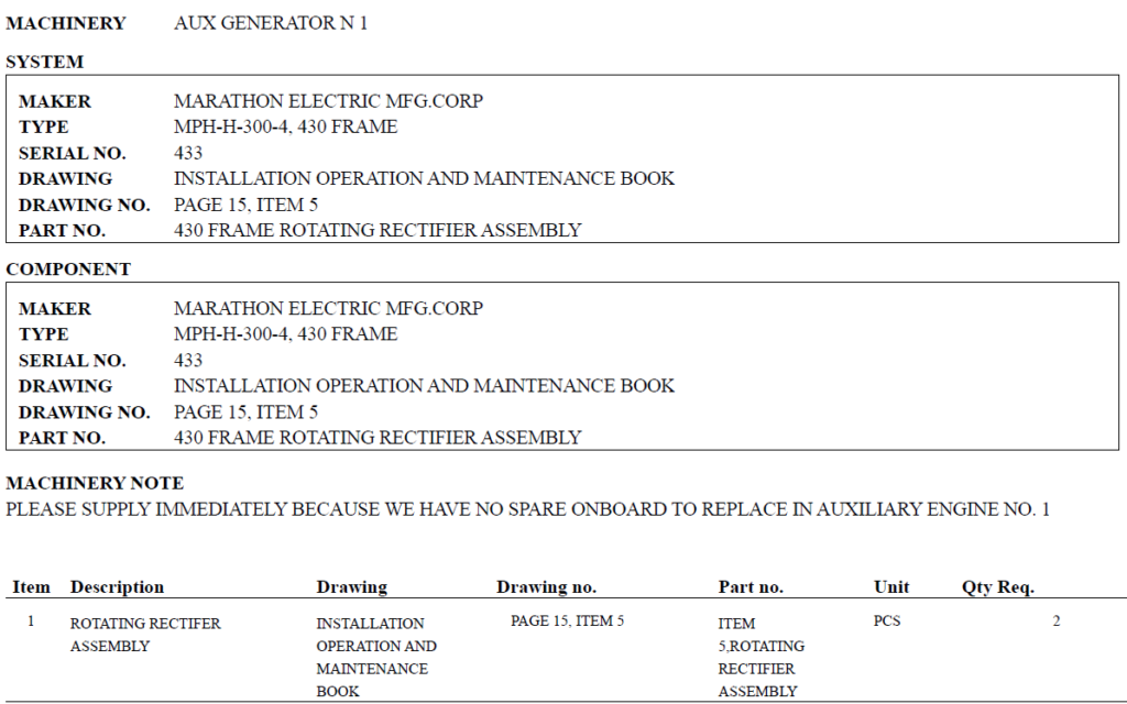 【询价】船舶备件—旋转整流器组件（CK-C20240605-06）询价-泰州昌宽社区-报价采购-船用采购网-船舶物料采购-船务服务-一站式船用设备供应服务