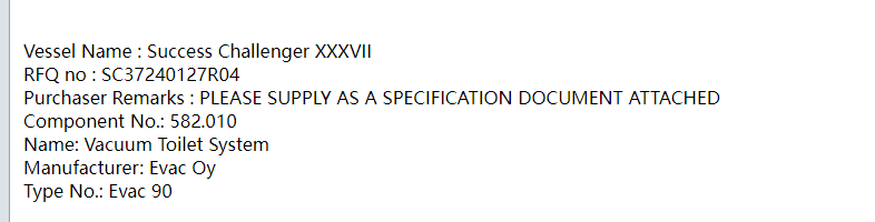 【询价】船舶备件—EVAC备件（CK-R20240613-03）询价-泰州昌宽社区-报价采购-船用采购网-船舶物料采购-船务服务-一站式船用设备供应服务