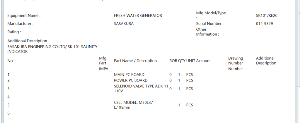 【询价】船舶备件—SASAKURA备件（CK-R20240612-08）询价-泰州昌宽社区-报价采购-船用采购网-船舶物料采购-船务服务-一站式船用设备供应服务