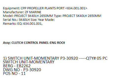 【询价】船舶备件—开关单元（CK-J20240603-04）询价-泰州昌宽社区-报价采购-船用采购网-船舶物料采购-船务服务-一站式船用设备供应服务