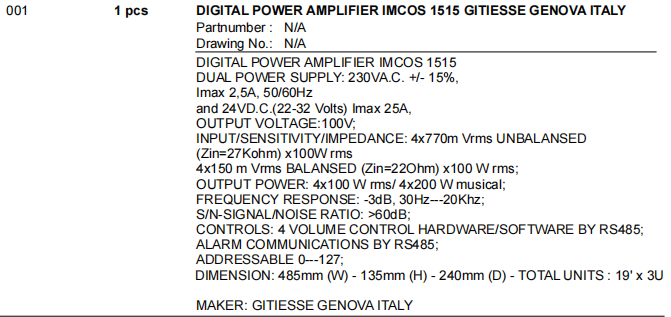 【询价】船舶备件—数字功率放大器（CK-C20240603-14）询价-泰州昌宽社区-报价采购-船用采购网-船舶物料采购-船务服务-一站式船用设备供应服务