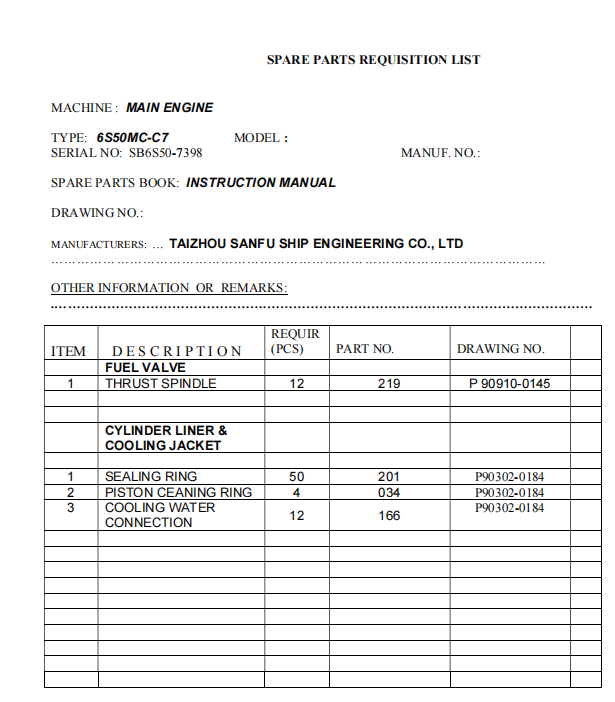 【询价】船舶备件—备件（CK-R20240612-15）询价-泰州昌宽社区-报价采购-船用采购网-船舶物料采购-船务服务-一站式船用设备供应服务