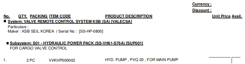 【询价】船舶备件—液压泵（CK-R20240625-19）询价-泰州昌宽社区-报价采购-船用采购网-船舶物料采购-船务服务-一站式船用设备供应服务
