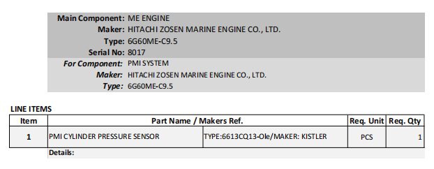 【询价】船舶备件—PMI气缸压力传感器（CK-R20240605-03）询价-泰州昌宽社区-报价采购-船用采购网-船舶物料采购-船务服务-一站式船用设备供应服务
