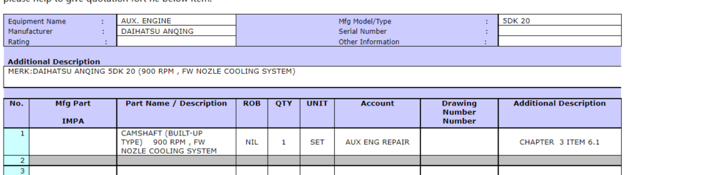 【询价】船舶备件—凸轮轴（CK-R20240726-07）询价-泰州昌宽社区-报价采购-船用采购网-船舶物料采购-船务服务-一站式船用设备供应服务