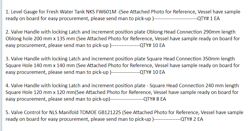 【询价】船舶备件—备件（CK-J20240731-01）询价-泰州昌宽社区-报价采购-船用采购网-船舶物料采购-船务服务-一站式船用设备供应服务