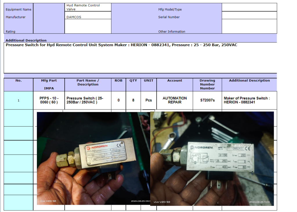 【询价】船舶备件—DAMCOS备件（CK-R20240722-01）询价-泰州昌宽社区-报价采购-船用采购网-船舶物料采购-船务服务-一站式船用设备供应服务