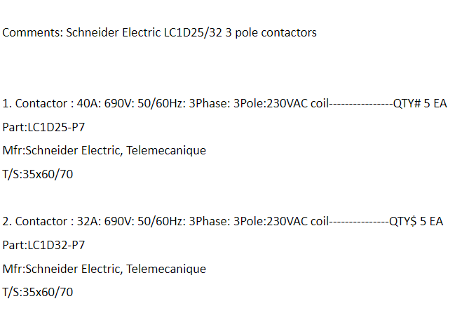 【询价】船舶备件—接触器（CK-J20240701-04）询价-泰州昌宽社区-报价采购-船用采购网-船舶物料采购-船务服务-一站式船用设备供应服务