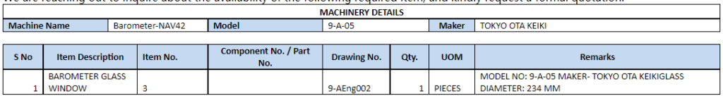 【询价】船舶备件—气压计玻璃窗（CK-C20240712-18）询价-泰州昌宽社区-报价采购-船用采购网-船舶物料采购-船务服务-一站式船用设备供应服务