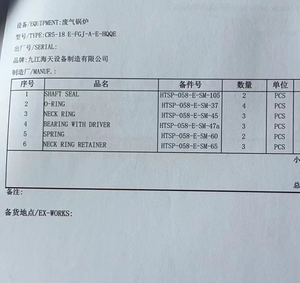 【询价】船舶备件—九江海天备件（CK-Y20240715-08）询价-泰州昌宽社区-报价采购-船用采购网-船舶物料采购-船务服务-一站式船用设备供应服务
