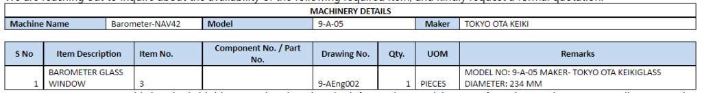 【询价】船舶备件—气压计玻璃窗（CK-C20240715-01）询价-泰州昌宽社区-报价采购-船用采购网-船舶物料采购-船务服务-一站式船用设备供应服务