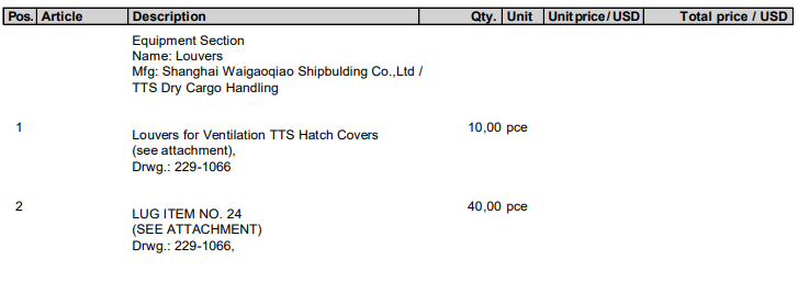 【询价】船舶备件—百叶窗/吊耳（CK-L20240716-02）询价-泰州昌宽社区-报价采购-船用采购网-船舶物料采购-船务服务-一站式船用设备供应服务