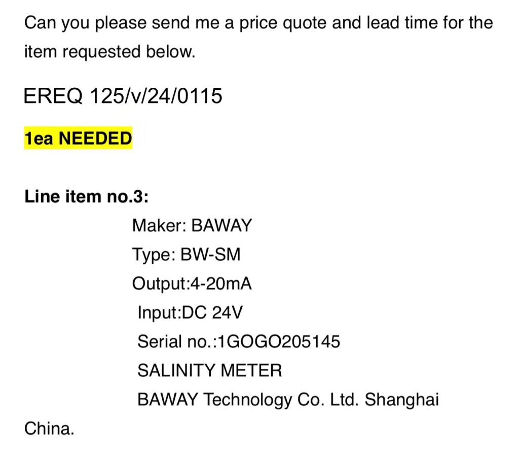 【询价】船舶备件—BAWAY盐度计（CK-Y20240710-05）询价-泰州昌宽社区-报价采购-船用采购网-船舶物料采购-船务服务-一站式船用设备供应服务