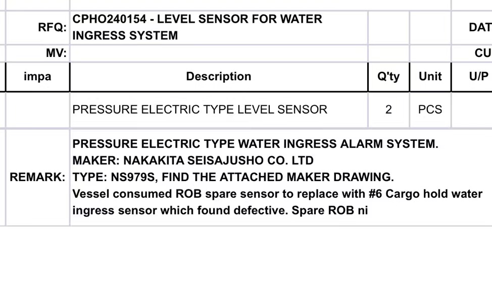 【询价】船舶备件—压力电动式液位传感器（CK-Y20240718-03）询价-泰州昌宽社区-报价采购-船用采购网-船舶物料采购-船务服务-一站式船用设备供应服务