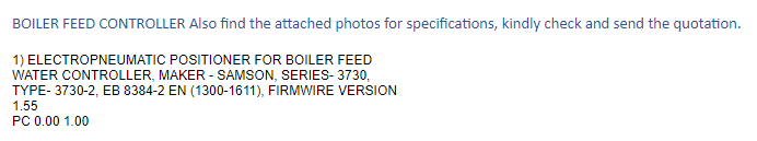 【询价】船舶备件—电动气动定位器（CK-C20240718-01）询价-泰州昌宽社区-报价采购-船用采购网-船舶物料采购-船务服务-一站式船用设备供应服务