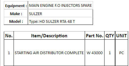 【询价】船舶备件—启动空气分配器完成（CK-C20240716-06）询价-泰州昌宽社区-报价采购-船用采购网-船舶物料采购-船务服务-一站式船用设备供应服务