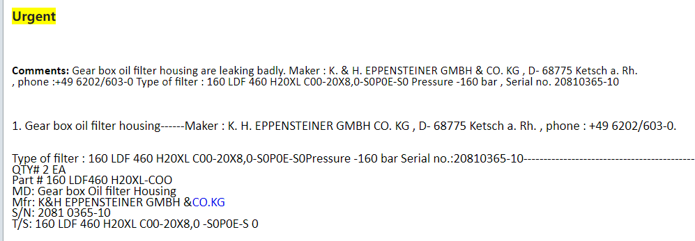 【询价】船舶备件—齿轮箱滤油器壳体（CK-J20240710-04）询价-泰州昌宽社区-报价采购-船用采购网-船舶物料采购-船务服务-一站式船用设备供应服务