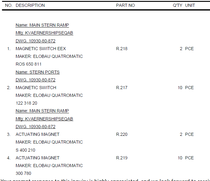 【询价】船舶备件—ELOBAU备件（CK-C20240712-15）询价-泰州昌宽社区-报价采购-船用采购网-船舶物料采购-船务服务-一站式船用设备供应服务