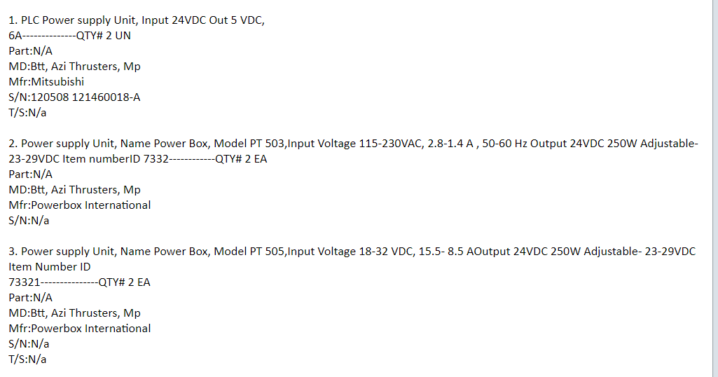【询价】船舶备件—电源备件（CK-J20240729-07）询价-泰州昌宽社区-报价采购-船用采购网-船舶物料采购-船务服务-一站式船用设备供应服务