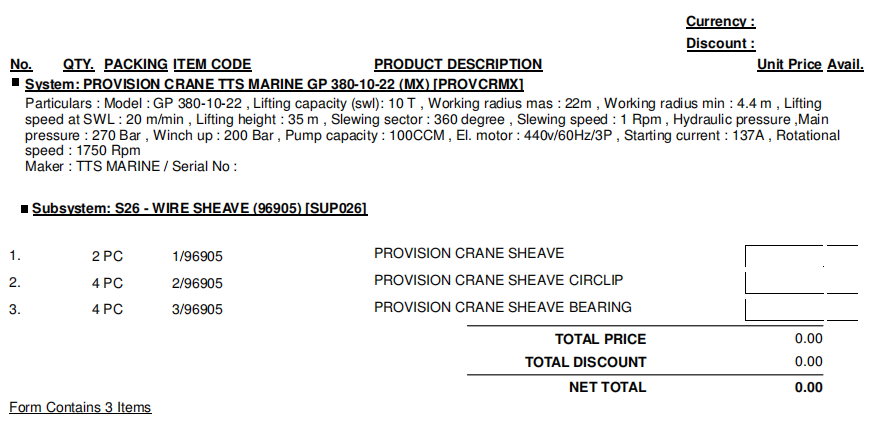 【询价】船舶备件—TTS备件（CK-R20240716-05）询价-泰州昌宽社区-报价采购-船用采购网-船舶物料采购-船务服务-一站式船用设备供应服务