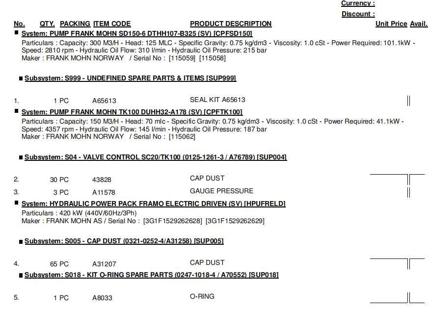 【询价】船舶备件—FRANK备件（CK-R20240716-13）询价-泰州昌宽社区-报价采购-船用采购网-船舶物料采购-船务服务-一站式船用设备供应服务