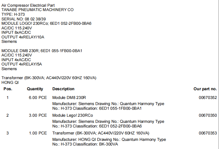 【询价】船舶备件—SIEMENS备件（CK-R20240717-11）询价-泰州昌宽社区-报价采购-船用采购网-船舶物料采购-船务服务-一站式船用设备供应服务