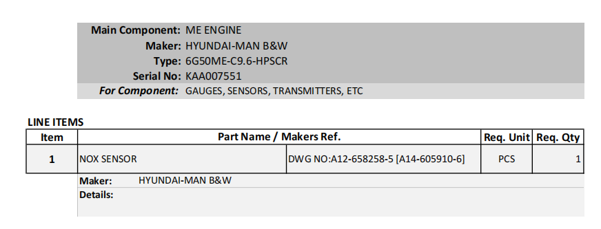 【询价】船舶备件—氮氧化物传感器（CK-R20240717-16）询价-泰州昌宽社区-报价采购-船用采购网-船舶物料采购-船务服务-一站式船用设备供应服务