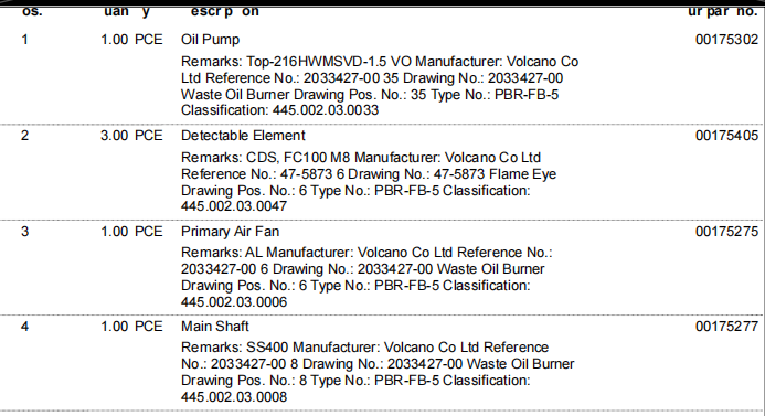 【询价】船舶备件—VOLCANO备件（CK-R20240726-01）询价-泰州昌宽社区-报价采购-船用采购网-船舶物料采购-船务服务-一站式船用设备供应服务