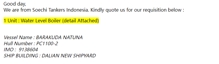 【询价】船舶备件—水位锅炉（CK-R20240815-05）询价-泰州昌宽社区-报价采购-船用采购网-船舶物料采购-船务服务-一站式船用设备供应服务