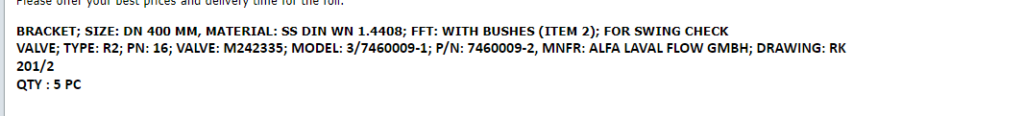 【询价】船舶备件—ALFA备件（CK-R20240801-10）询价-泰州昌宽社区-报价采购-船用采购网-船舶物料采购-船务服务-一站式船用设备供应服务