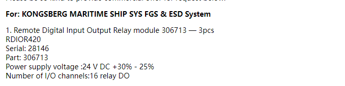 【询价】船舶备件—继电器模块（CK-R20240801-03）询价-泰州昌宽社区-报价采购-船用采购网-船舶物料采购-船务服务-一站式船用设备供应服务