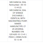 船舶备件—机械密封（CK-C20240821-08）询价-船用采购网-船舶物料采购-船务服务-一站式船用设备供应服务