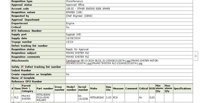【询价】船舶备件—FRAMO系统（CK-Y20240823-02）询价-泰州昌宽社区-报价采购-船用采购网-船舶物料采购-船务服务-一站式船用设备供应服务