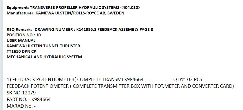 【询价】船舶备件—反馈电位计（CK-J20240822-02）询价-泰州昌宽社区-报价采购-船用采购网-船舶物料采购-船务服务-一站式船用设备供应服务