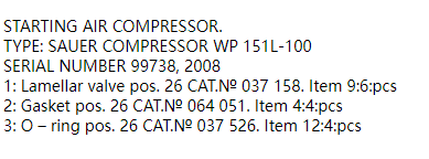 【询价】船舶备件—空压机备件（CK-J20240806-10）询价-泰州昌宽社区-报价采购-船用采购网-船舶物料采购-船务服务-一站式船用设备供应服务