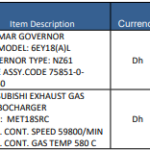 船舶备件—YANMAR/MITSUBISHI备件（CK-C20240813-04）询价-船用采购网-船舶物料采购-船务服务-一站式船用设备供应服务