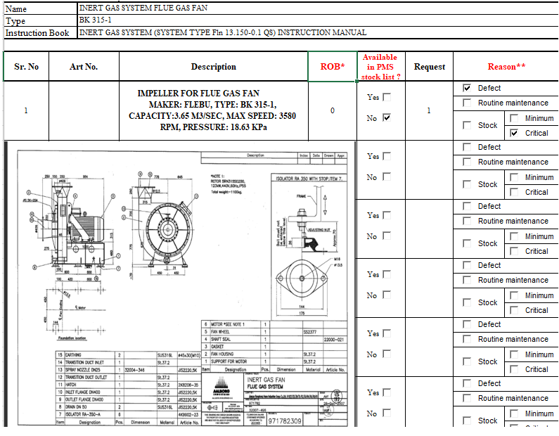 【询价】船舶备件—烟气风机叶轮（CK-C20240801-08）询价-泰州昌宽社区-报价采购-船用采购网-船舶物料采购-船务服务-一站式船用设备供应服务