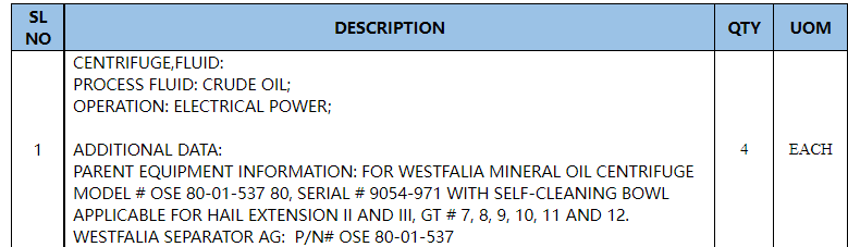 【询价】船舶备件—WESTFALIA备件（CK-C20240822-05）询价-泰州昌宽社区-报价采购-船用采购网-船舶物料采购-船务服务-一站式船用设备供应服务